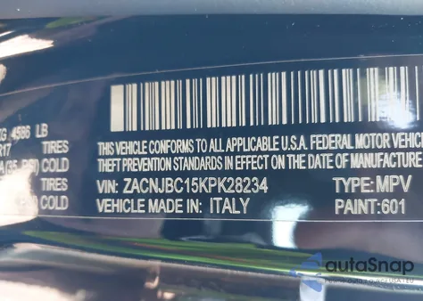 2019 Jeep Renegade Limited 4X4 z USA, uszkodzony, nr VIN ZACNJBD15KDK28234